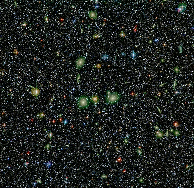 A wide view towards the Great Attractor region in Norma, a crowded star field partly obscured by the dust of our own galaxy’s plane.