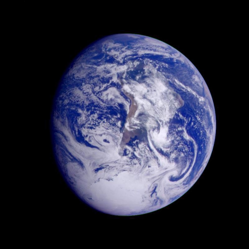 Galileo color composite of Earth and South America.
