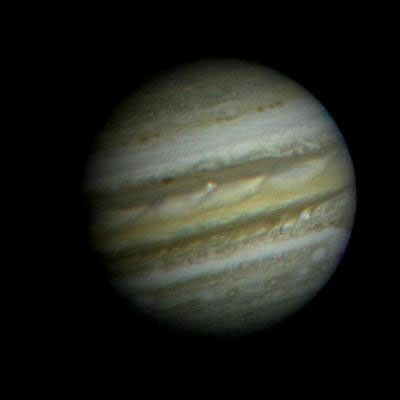 Voyager 1 view of Jupiter and the Great Red Spot.