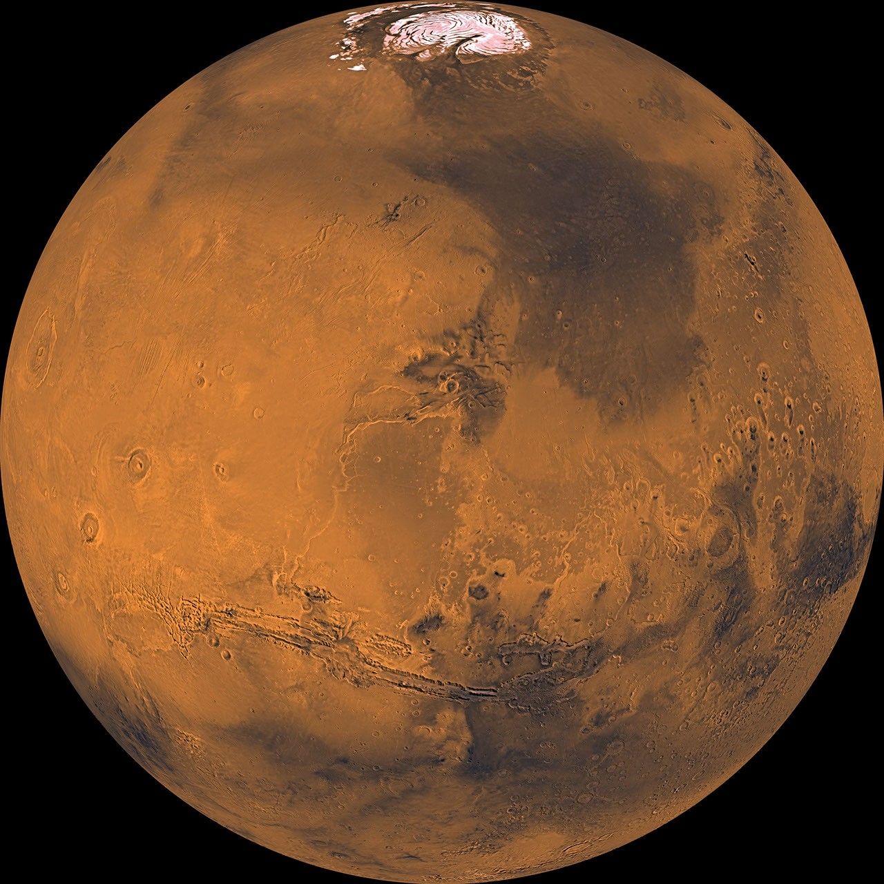 Processed Viking global Mars mosaic.