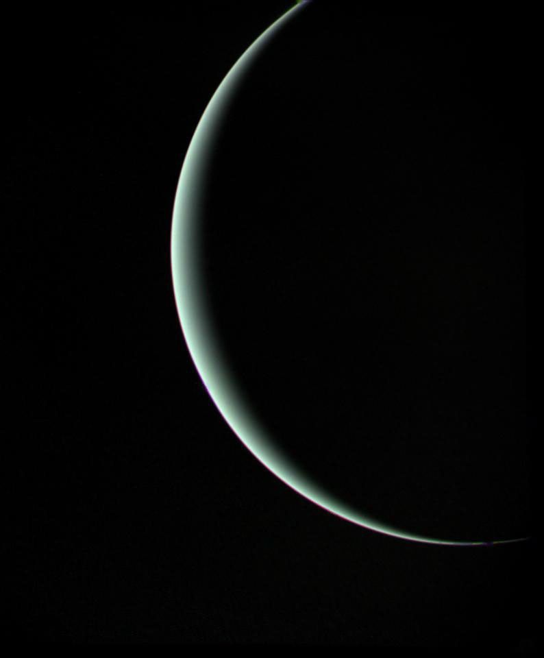 Voyager 2 view of Uranus.